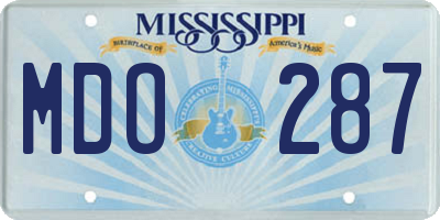 MS license plate MDO287
