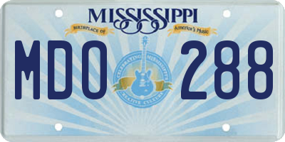 MS license plate MDO288