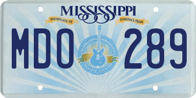 MS license plate MDO289