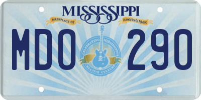 MS license plate MDO290