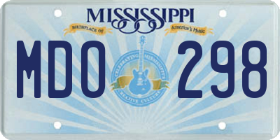 MS license plate MDO298