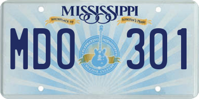MS license plate MDO301