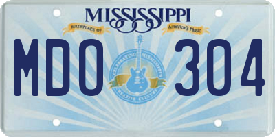 MS license plate MDO304