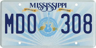 MS license plate MDO308
