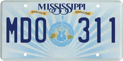 MS license plate MDO311