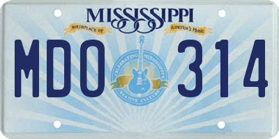 MS license plate MDO314