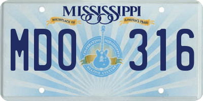 MS license plate MDO316