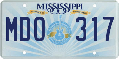 MS license plate MDO317