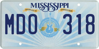 MS license plate MDO318