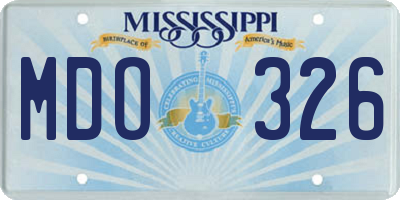 MS license plate MDO326