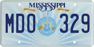 MS license plate MDO329