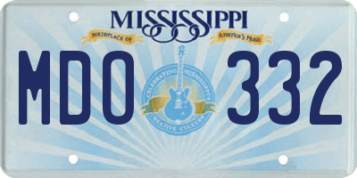 MS license plate MDO332
