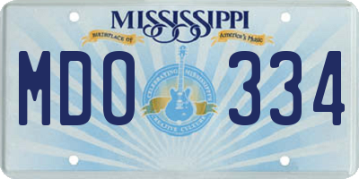 MS license plate MDO334