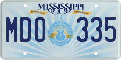 MS license plate MDO335