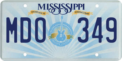 MS license plate MDO349
