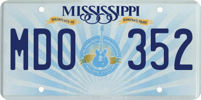 MS license plate MDO352