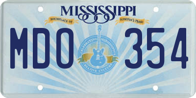 MS license plate MDO354