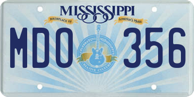 MS license plate MDO356