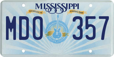 MS license plate MDO357