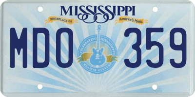 MS license plate MDO359