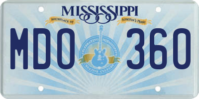 MS license plate MDO360