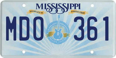 MS license plate MDO361