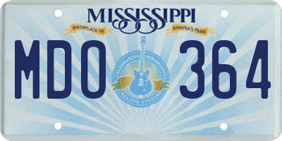 MS license plate MDO364