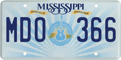 MS license plate MDO366
