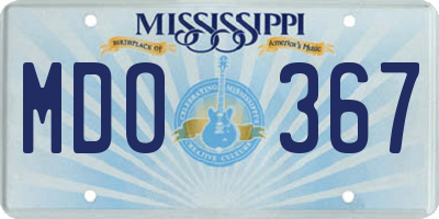 MS license plate MDO367