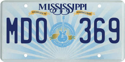MS license plate MDO369