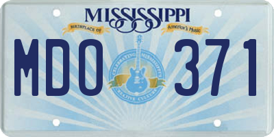 MS license plate MDO371