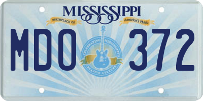 MS license plate MDO372