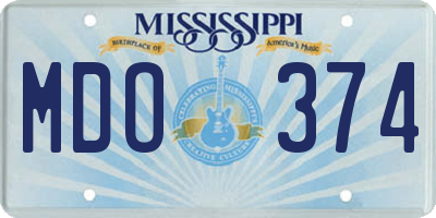 MS license plate MDO374