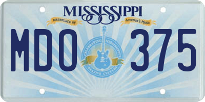 MS license plate MDO375