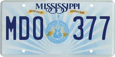 MS license plate MDO377
