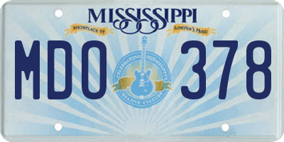 MS license plate MDO378