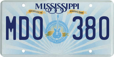 MS license plate MDO380