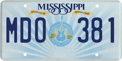 MS license plate MDO381