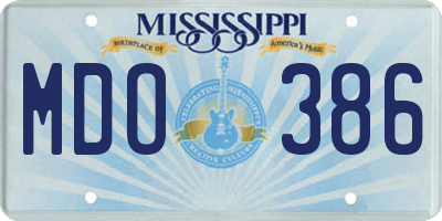 MS license plate MDO386