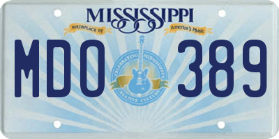 MS license plate MDO389