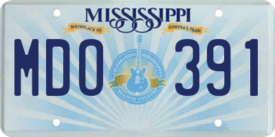 MS license plate MDO391