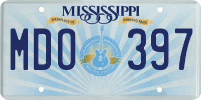 MS license plate MDO397
