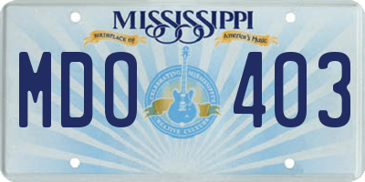MS license plate MDO403