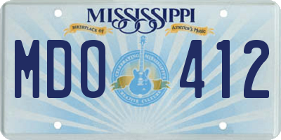 MS license plate MDO412