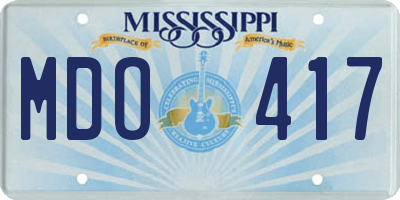 MS license plate MDO417