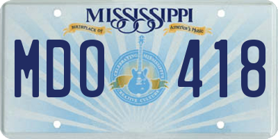 MS license plate MDO418