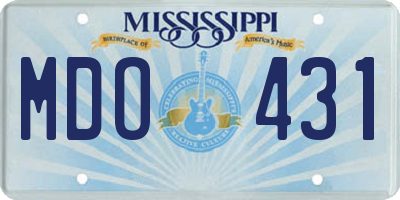 MS license plate MDO431