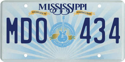 MS license plate MDO434