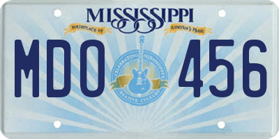 MS license plate MDO456
