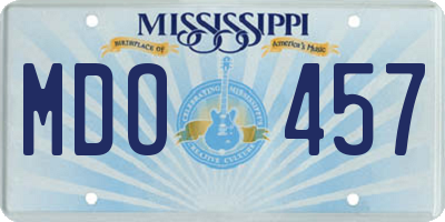 MS license plate MDO457